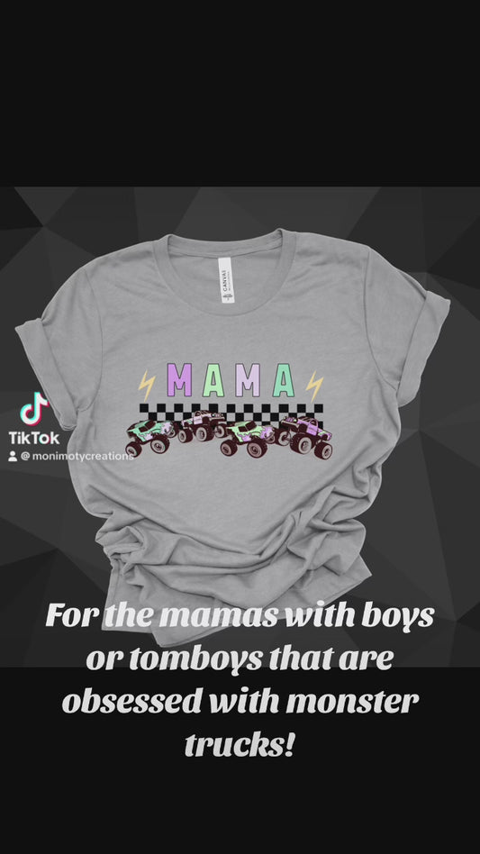 Mama - Monster Trucks Graphic T-Shirt