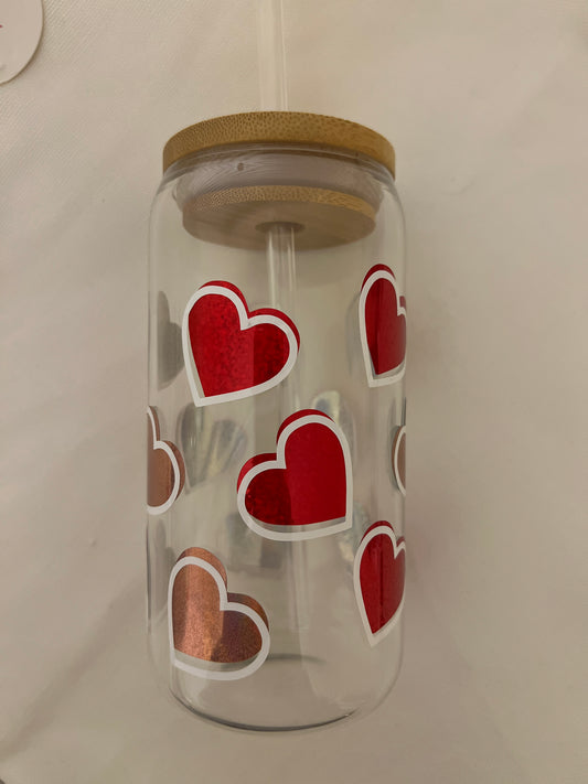 Libby Glass Cans 16 oz (Heart)