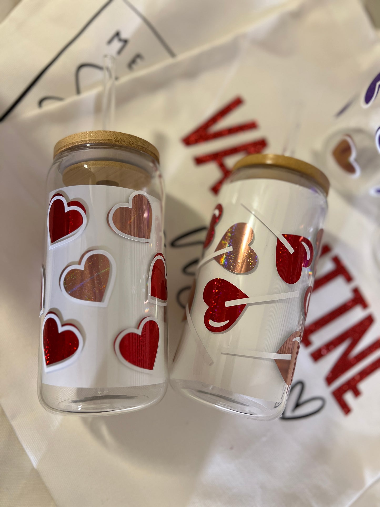 Libby Glass Cans 16 oz (Heart)