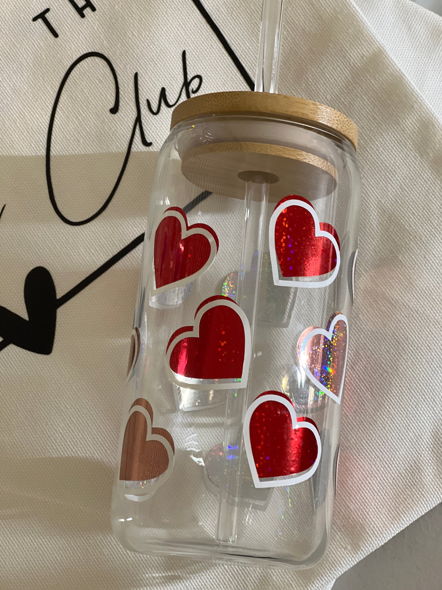 Libby Glass Cans 16 oz (Heart)